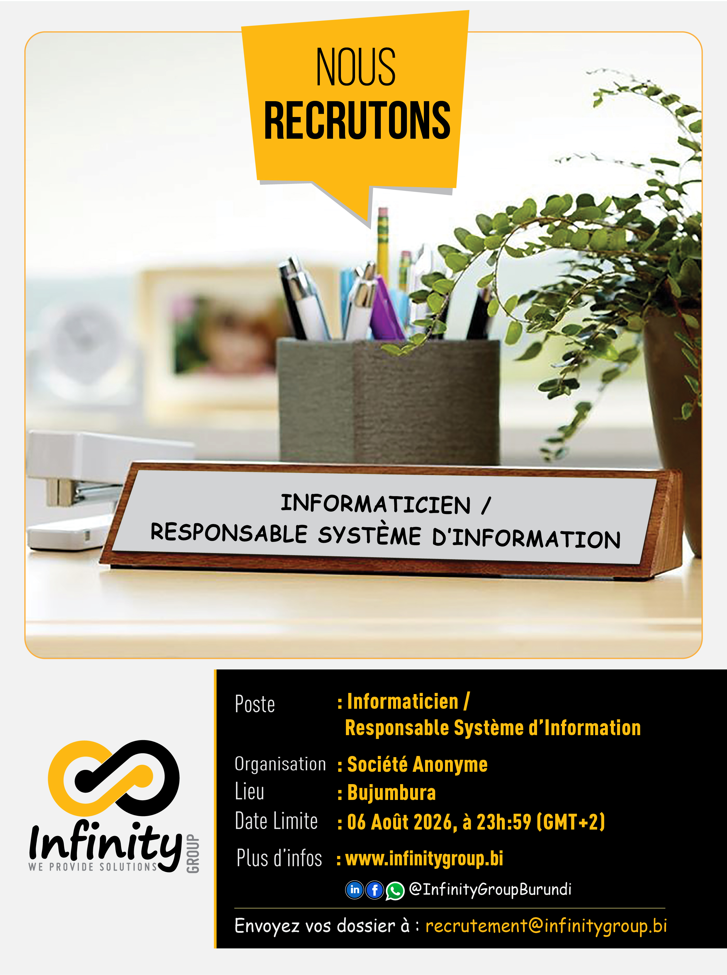 Informaticien/ResponsableSystème d'Information 